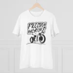 Men's PC Cotton Bike Ride Design Printed T Shirt (Color: White, Thread Count: 180GSM) - Image 3