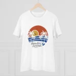 Men's PC Cotton Beautiful Summer Printed T Shirt (Color: White, Thread Count: 180GSM) - Image 3