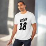 Men's PC Cotton Cricket Design Printed T Shirt (Color: White, Thread Count: 180GSM) - Image 6