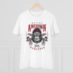 Men's PC Cotton Gorila Desing Printed T Shirt (Color: White, Thread Count: 180GSM) - Image 3