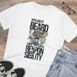 Men's PC Cotton With Great Beard Comes Printed T Shirt (Color: White, Thread Count: 180GSM) - Image 4