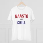 Men's PC Cotton Nasto And Chill Printed T Shirt (Color: White, Thread Count: 180GSM) - Image 3