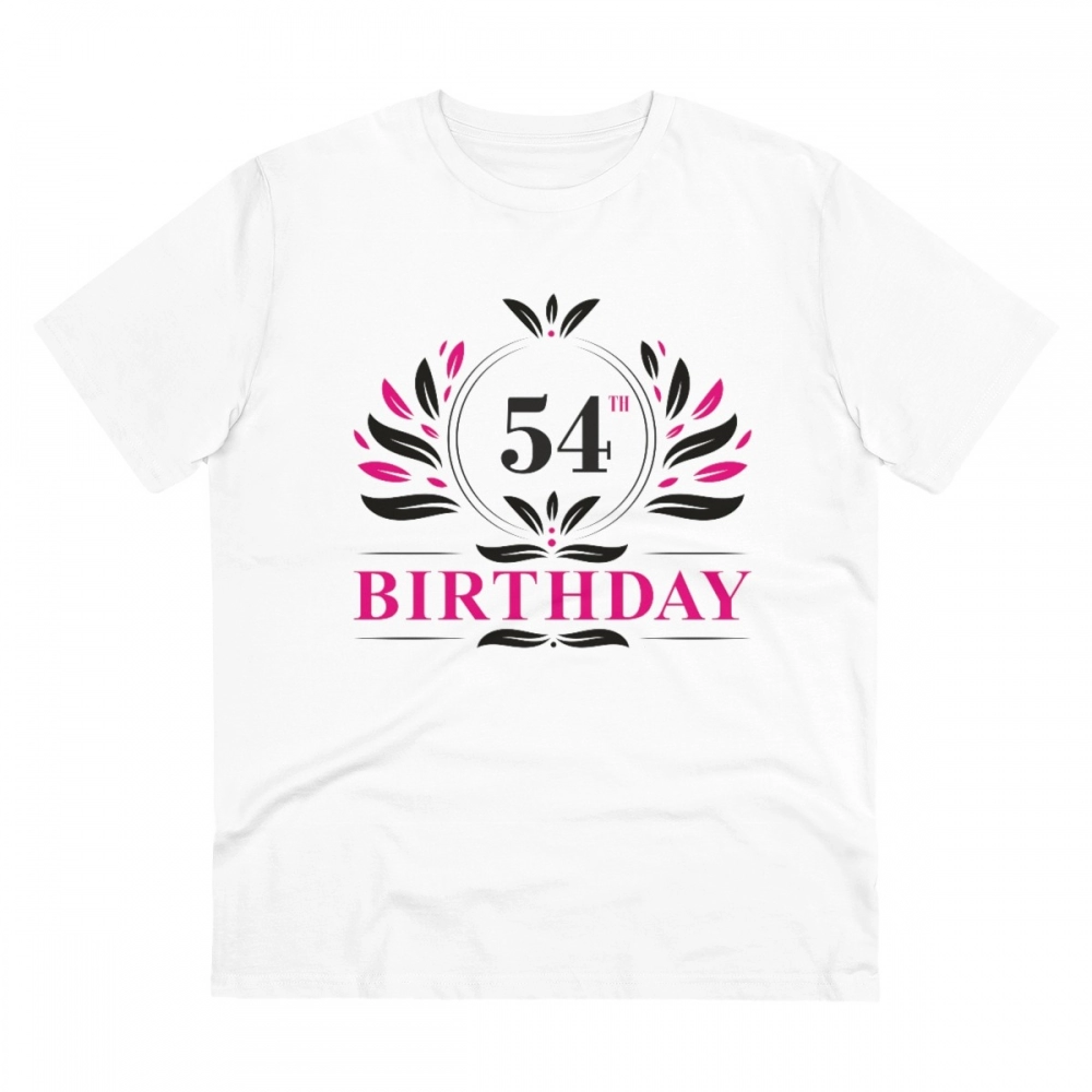 52059859742_2b599495a3_o_d-1000x1000-1.webp Men's PC Cotton 54th Birthday Printed T Shirt (Color: White, Thread Count: 180GSM) - Image 1
