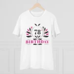 Men's PC Cotton 78th Birthday Printed T Shirt (Color: White, Thread Count: 180GSM) - Image 3