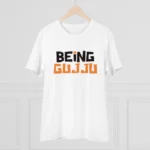 Men's PC Cotton Being Gujju Printed T Shirt (Color: White, Thread Count: 180GSM) - Image 3