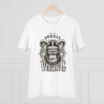 Men's PC Cotton Gorila Desing Printed T Shirt (Color: White, Thread Count: 180GSM) - Image 3