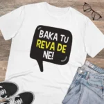 Men's PC Cotton Baka Tu Reva De Printed T Shirt (Color: White, Thread Count: 180GSM) - Image 4