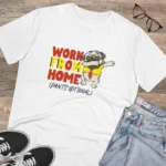 Men's PC Cotton Work From Home Desing Printed T Shirt (Color: White, Thread Count: 180GSM) - Image 4