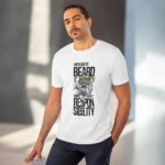 Men's PC Cotton With Great Beard Comes Printed T Shirt (Color: White, Thread Count: 180GSM) - Image 6