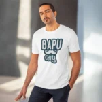 Men's PC Cotton Baapu Printed T Shirt (Color: White, Thread Count: 180GSM) - Image 6