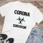 Men's PC Cotton Corona Survivor Printed T Shirt (Color: White, Thread Count: 180GSM) - Image 4