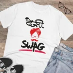 Men's PC Cotton Desi Swag Printed T Shirt (Color: White, Thread Count: 180GSM) - Image 4