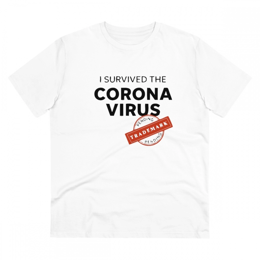 52060904603_a4d50e4050_o_d-1000x1000-1.webp Men's PC Cotton I Survived Corona Virus Printed T Shirt (Color: White, Thread Count: 180GSM) - Image 1