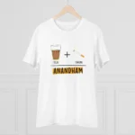Men's PC Cotton Telugu Desing Printed T Shirt (Color: White, Thread Count: 180GSM) - Image 3