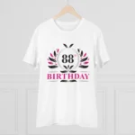 Men's PC Cotton 88th Birthday Printed T Shirt (Color: White, Thread Count: 180GSM) - Image 3