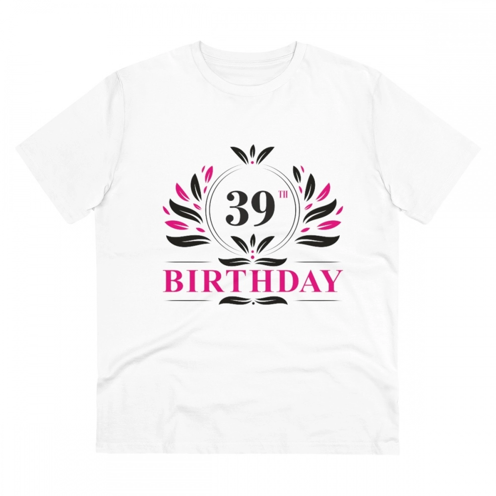 52060923183_afa2dde885_o_d-1000x1000-1.webp Men's PC Cotton 39th Birthday Printed T Shirt (Color: White, Thread Count: 180GSM) - Image 1