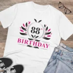 Men's PC Cotton 88th Birthday Printed T Shirt (Color: White, Thread Count: 180GSM) - Image 4