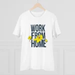 Men's PC Cotton Work From Home Desing Printed T Shirt (Color: White, Thread Count: 180GSM) - Image 3