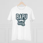 Men's PC Cotton Baapu Printed T Shirt (Color: White, Thread Count: 180GSM) - Image 3