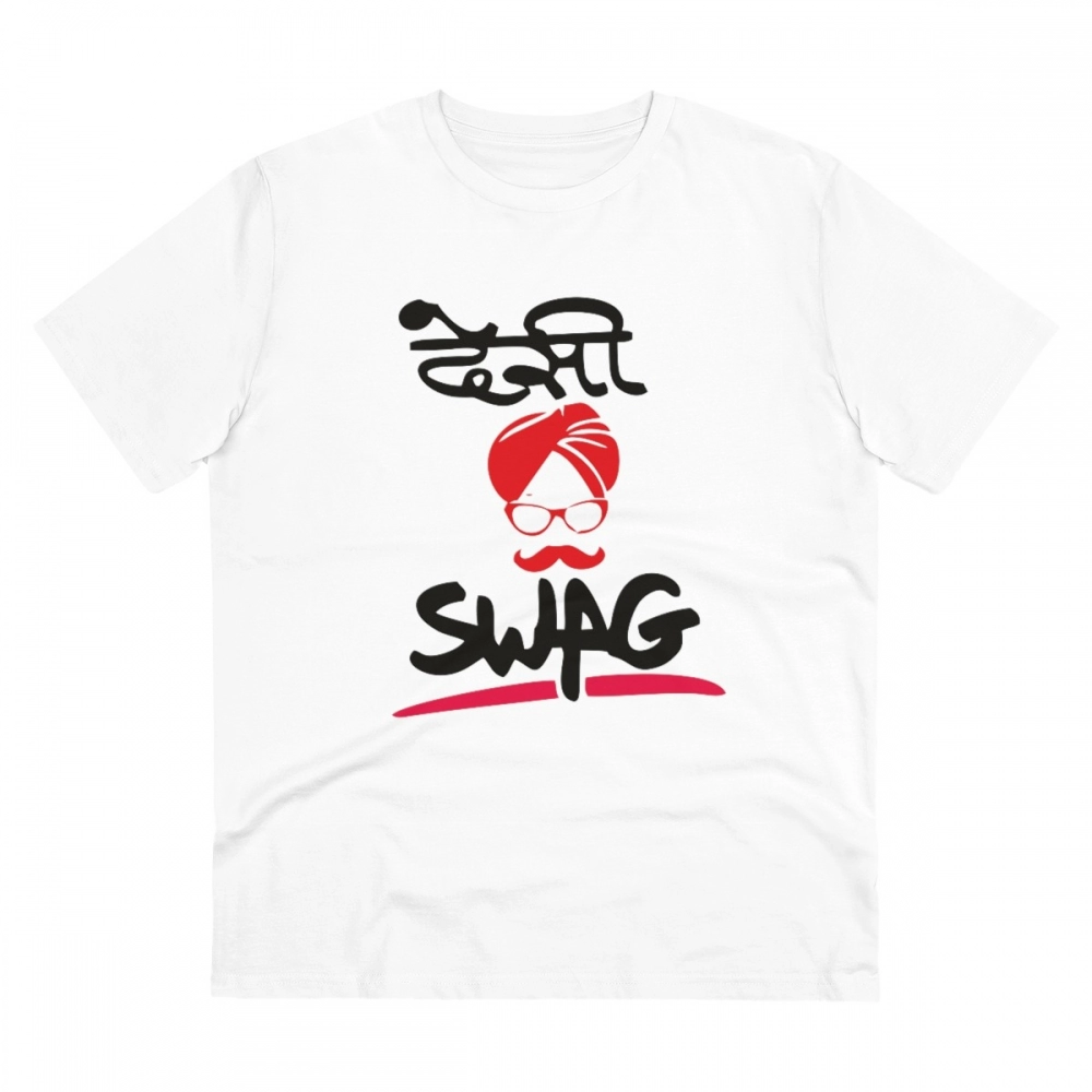 52061088629_f0433e83c9_o_d-1000x1000-1.webp Men's PC Cotton Desi Swag Printed T Shirt (Color: White, Thread Count: 180GSM) - Image 1