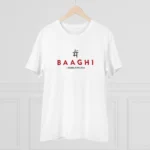 Men's PC Cotton Me Bhaghi Printed T Shirt (Color: White, Thread Count: 180GSM) - Image 3