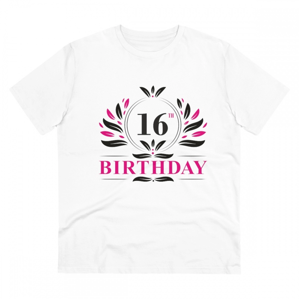 52061118684_5b8d3af9a2_o_d-1000x1000-1.webp Men's PC Cotton 16th Birthday Printed T Shirt (Color: White, Thread Count: 180GSM) - Image 1