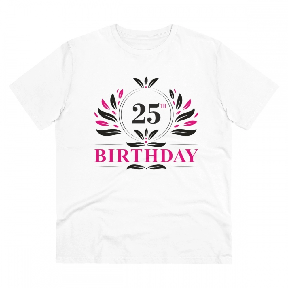 52061122789_70c235b0db_o_d-1000x1000-1.webp Men's PC Cotton 25th Birthday Printed T Shirt (Color: White, Thread Count: 180GSM) - Image 1