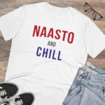 Men's PC Cotton Nasto And Chill Printed T Shirt (Color: White, Thread Count: 180GSM) - Image 4