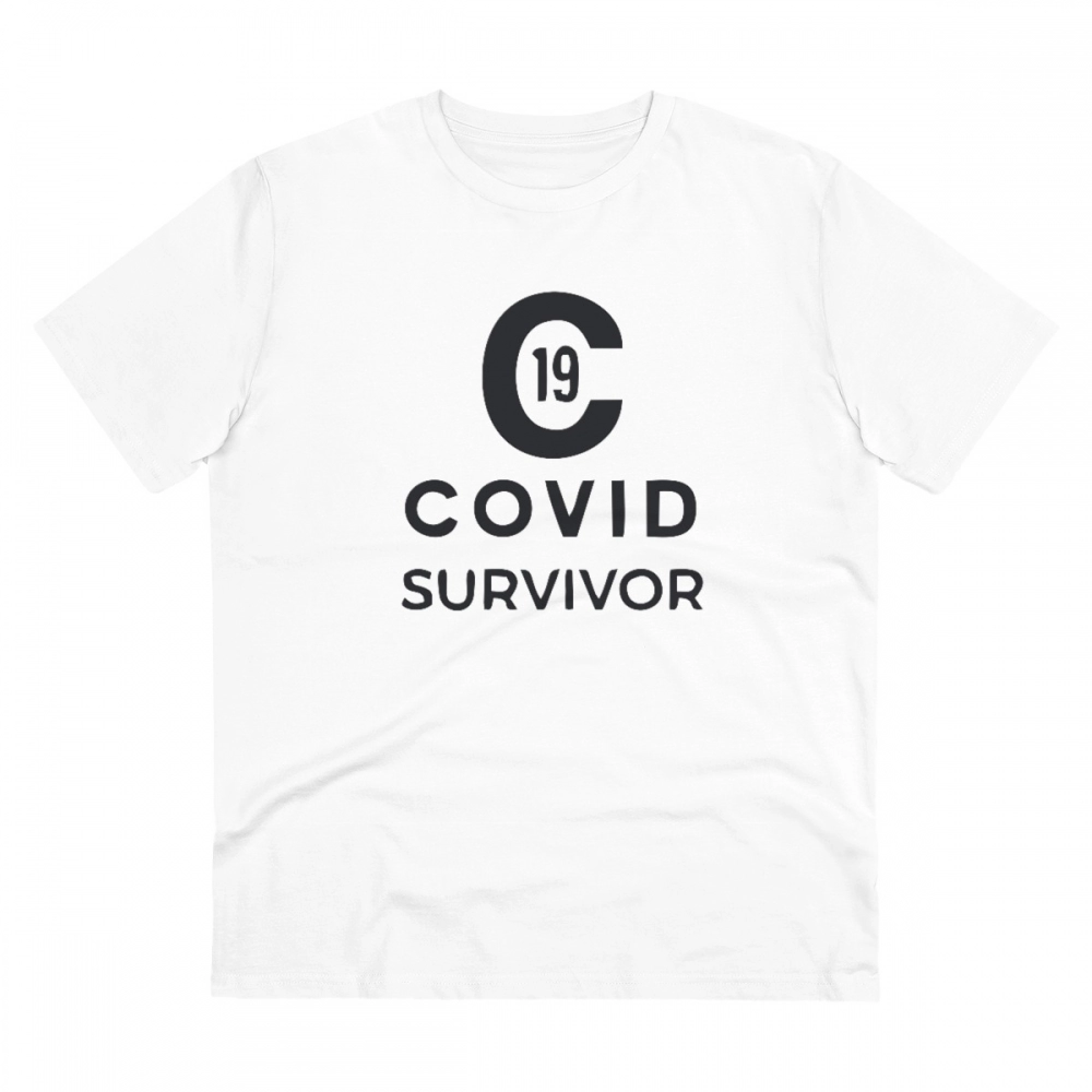 52061364740_5a74012fbd_o_d-1000x1000-1.webp Men's PC Cotton Covid 19 Survivor Printed T Shirt (Color: White, Thread Count: 180GSM) - Image 1