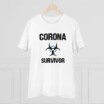 Men's PC Cotton Corona Survivor Printed T Shirt (Color: White, Thread Count: 180GSM) - Image 3