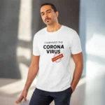 Men's PC Cotton I Survived Corona Virus Printed T Shirt (Color: White, Thread Count: 180GSM) - Image 6