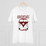 Men's PC Cotton Explore The Unseen Printed T Shirt (Color: White, Thread Count: 180GSM) - Image 3