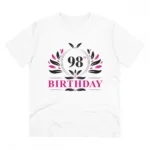 Men's PC Cotton 98th Birthday Printed T Shirt (Color: White, Thread Count: 180GSM)