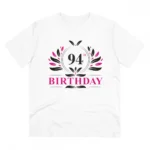 Men's PC Cotton 94th Birthday Printed T Shirt (Color: White, Thread Count: 180GSM)
