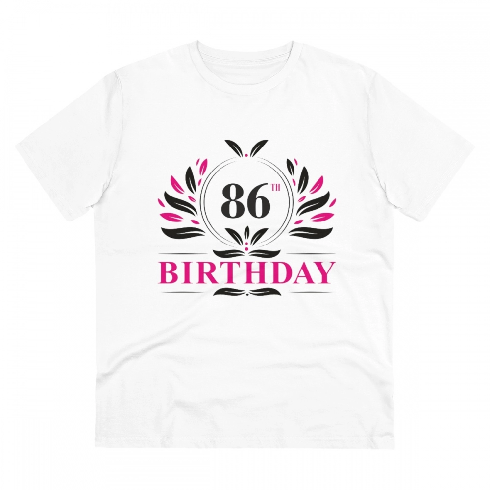 52061399485_0a4fd35874_o_d-1000x1000-1.webp Men's PC Cotton 86th Birthday Printed T Shirt (Color: White, Thread Count: 180GSM) - Image 1