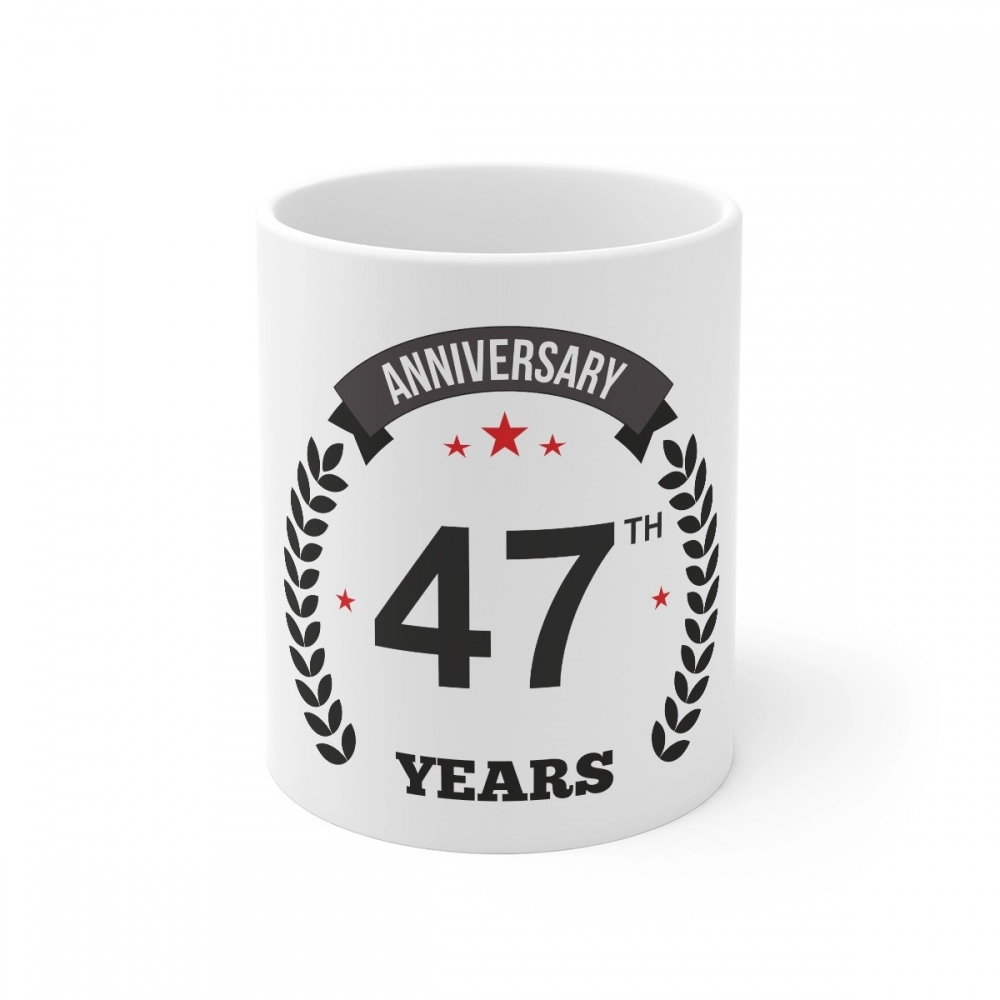52163637557_7b9bf4e2ea_o_d-1000x1000-1.webp Ceramic 47th Anniversary Printed Coffee Mug (Color: White, Capacity:330ml) - Image 1
