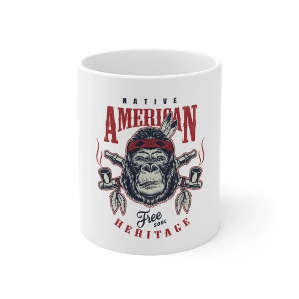 Ceramic Gorila Desing Printed Coffee Mug (Color: White, Capacity:330ml)