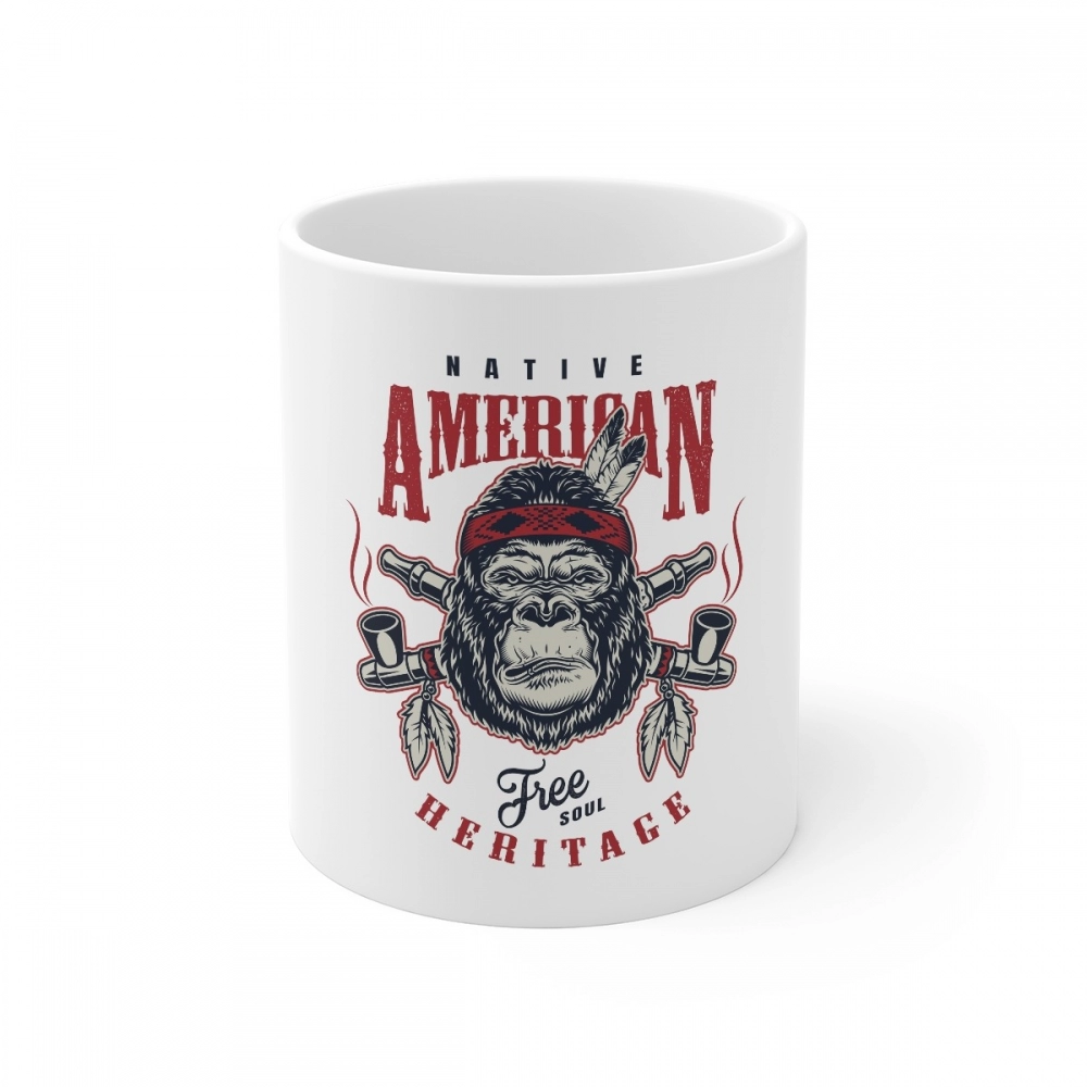 52163642847_fa20d2cc64_o_d-1000x1000-1.webp Ceramic Gorila Desing Printed Coffee Mug (Color: White, Capacity:330ml) - Image 1