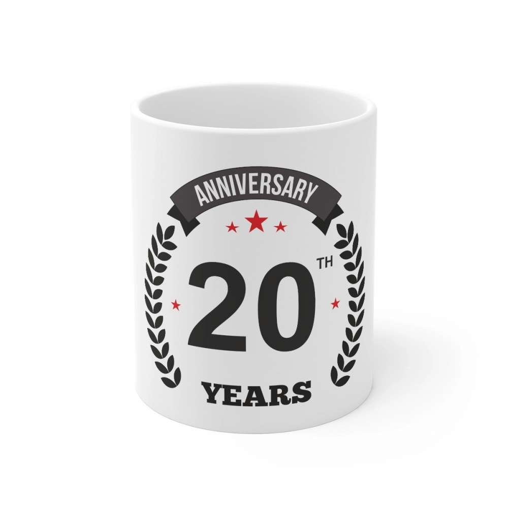 52164617251_322fc9b781_o_d-1000x1000-1.webp Ceramic 20th Anniversary Printed Coffee Mug (Color: White, Capacity:330ml) - Image 1