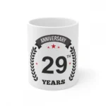Ceramic 29th Anniversary Printed Coffee Mug (Color: White, Capacity:330ml)