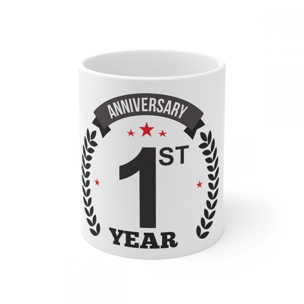 52164834469_1f81cfb90e_o_d-1000x1000-1.webp Ceramic 1st Anniversary Printed Coffee Mug (Color: White, Capacity:330ml) - Image 1
