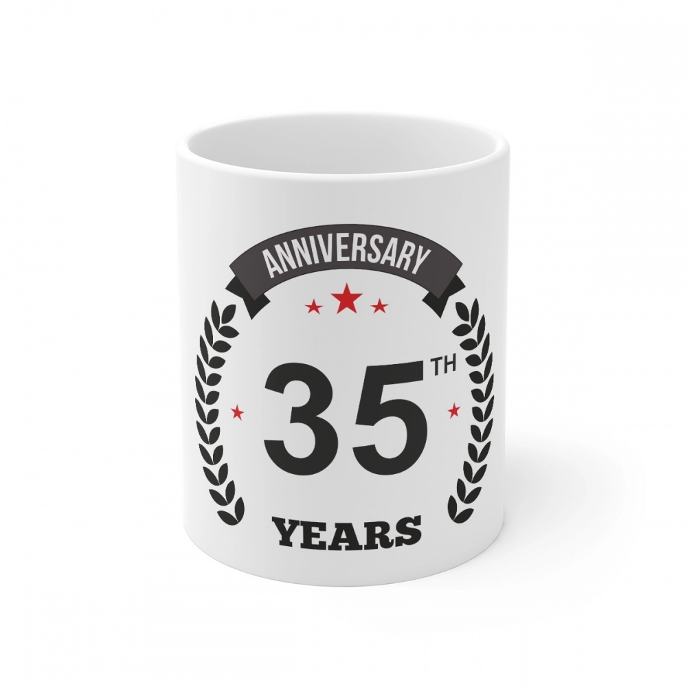 52164865619_1c865d0084_o_d-1000x1000-1.webp Ceramic 35th Anniversary Printed Coffee Mug (Color: White, Capacity:330ml) - Image 1