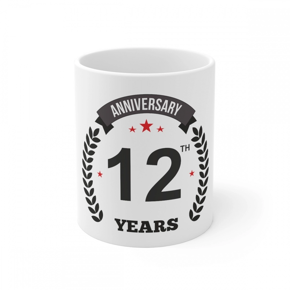 52165090640_8ac982ca0f_o_d-1000x1000-1.webp Ceramic 12th Anniversary Printed Coffee Mug (Color: White, Capacity:330ml) - Image 1