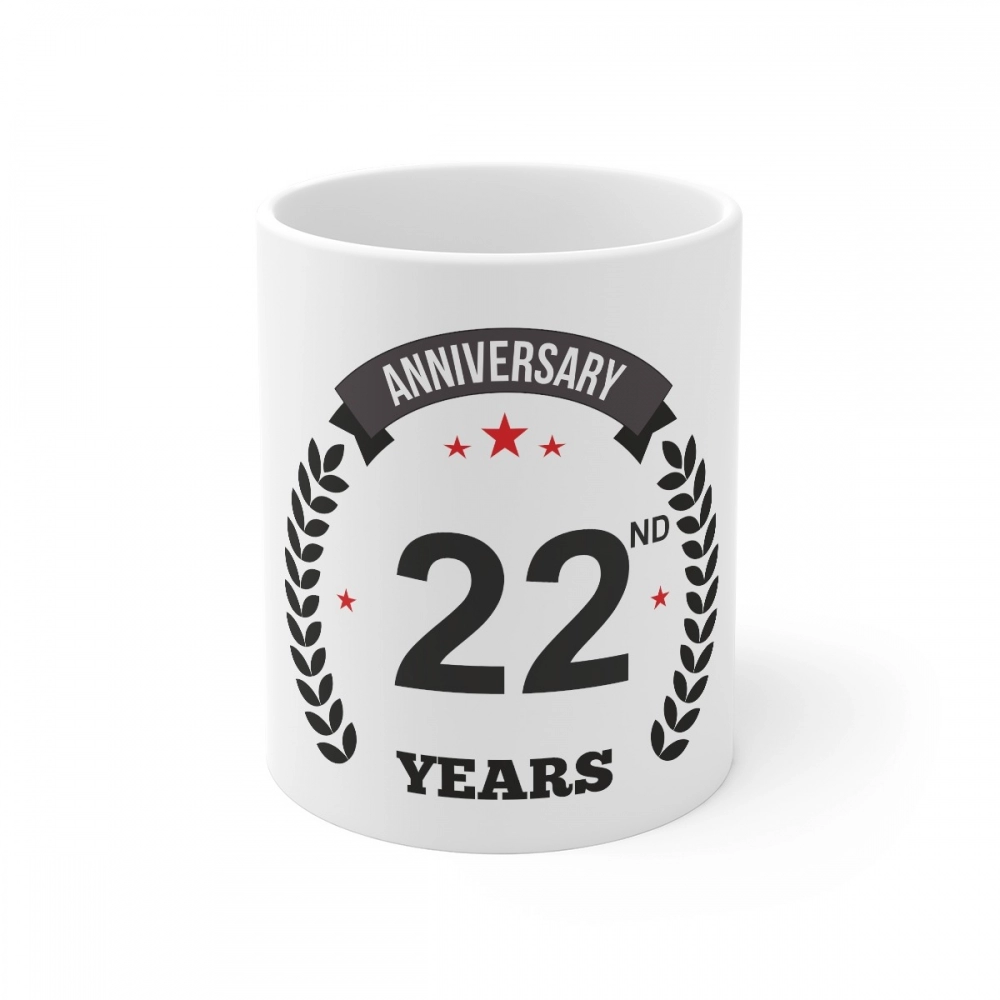 52165110830_679c97de56_o_d-1000x1000-1.webp Ceramic 22nd Anniversary Printed Coffee Mug (Color: White, Capacity:330ml) - Image 1