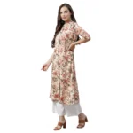 Women's Cotton Printed Floral Print Kurti (Multicolor, Cotton) - Image 5