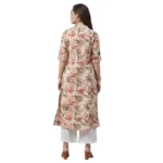 Women's Cotton Printed Floral Print Kurti (Multicolor, Cotton) - Image 3