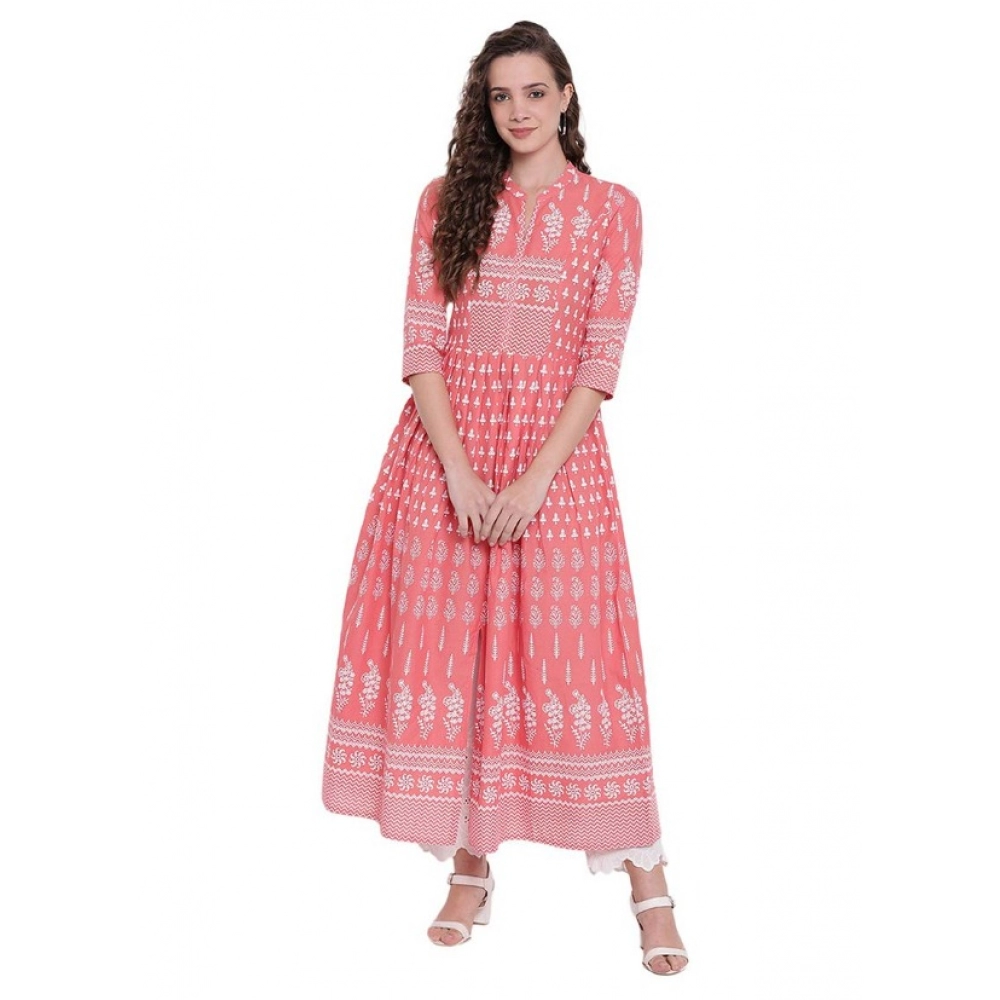 52233002648_b0918904f4_o_d-1000x1000-1.webp Women's Cotton Printed Regular Kurti (Peach, Cotton) - Image 1