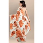 Women's Joya Silk Saree with Blouse (Orange, 5-6 Mtrs) - Image 2