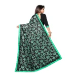 Women's Lycra Blend Saree with Blouse (Green, 5-6 Mtrs) - Image 2