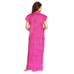 Women's Cotton Printed Maxi Nighty (Pink) - Image 3